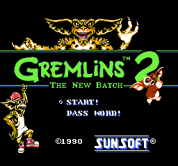 Gremlins 2 - The New Batch (Europe) Title Screen